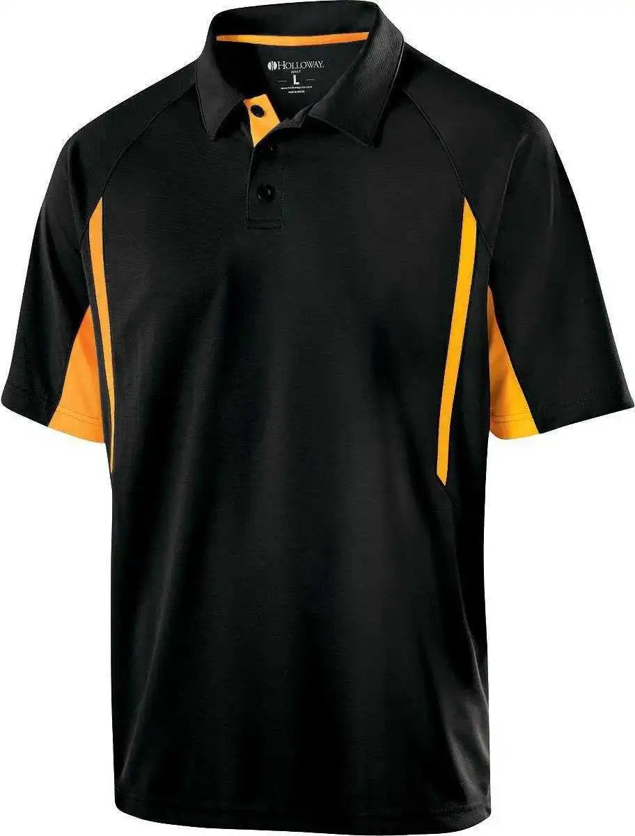 Holloway 222530 Avenger Polo Short Sleeve Black Light Gold