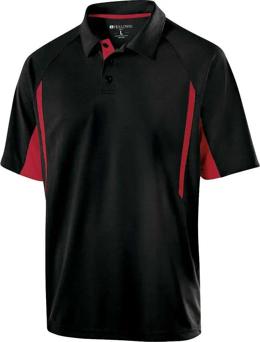 Holloway 222530 Avenger Polo Short Sleeve Black Scarlet