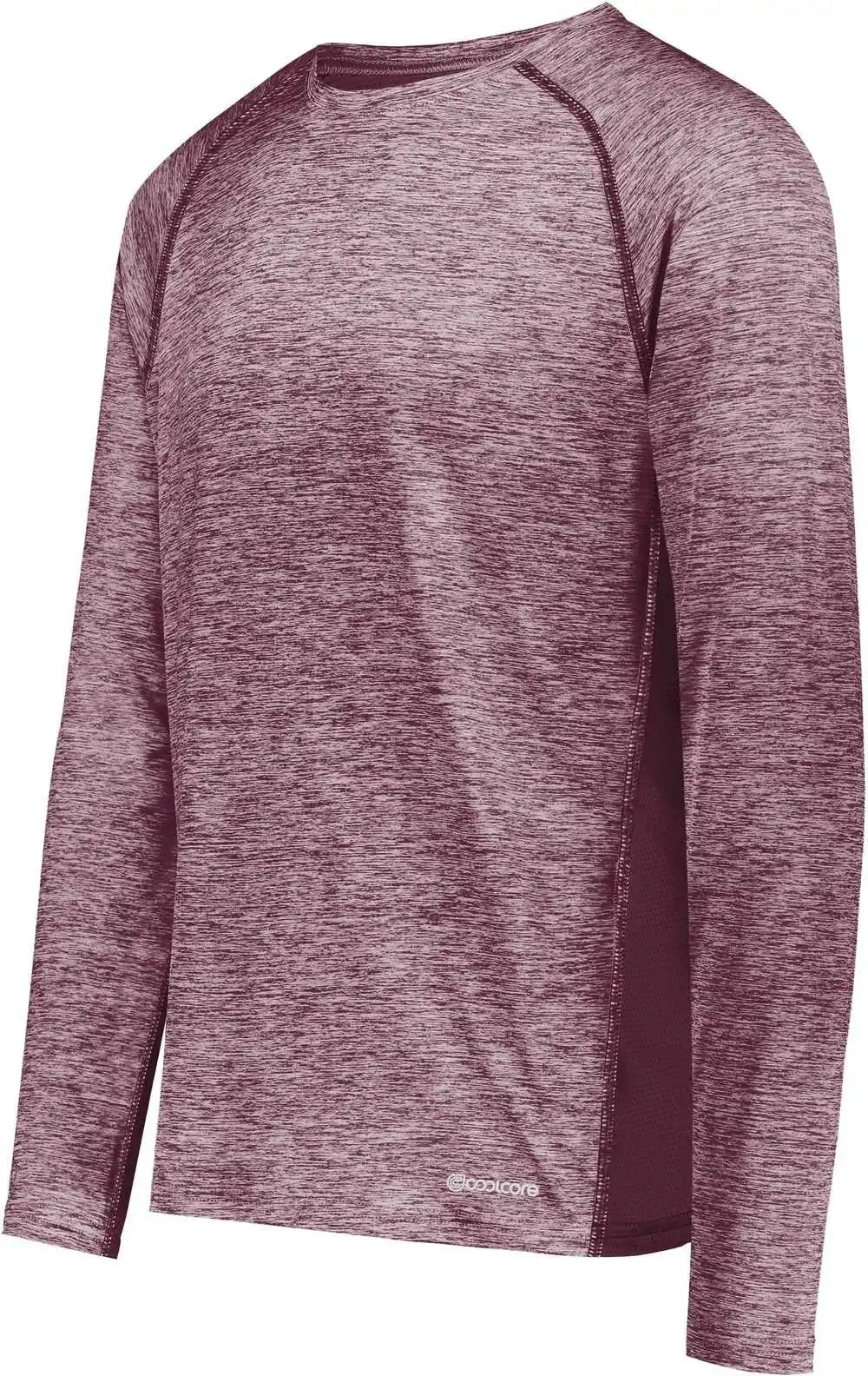 Holloway 222570 Electrify Coolcore Long Sleeve T-shirt - Maroon Heather