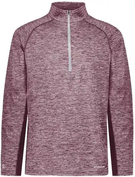 Holloway 222574 Electrify Coolcore Quarter Zip Pullover Maroon Heather