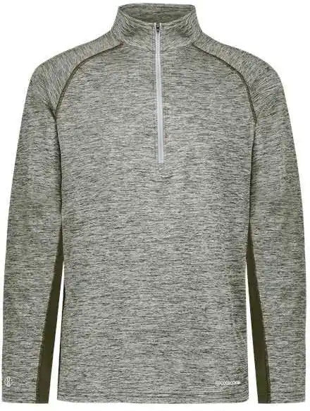 Holloway 222574 Electrify Coolcore Quarter-zip Pullover - Olive Heather