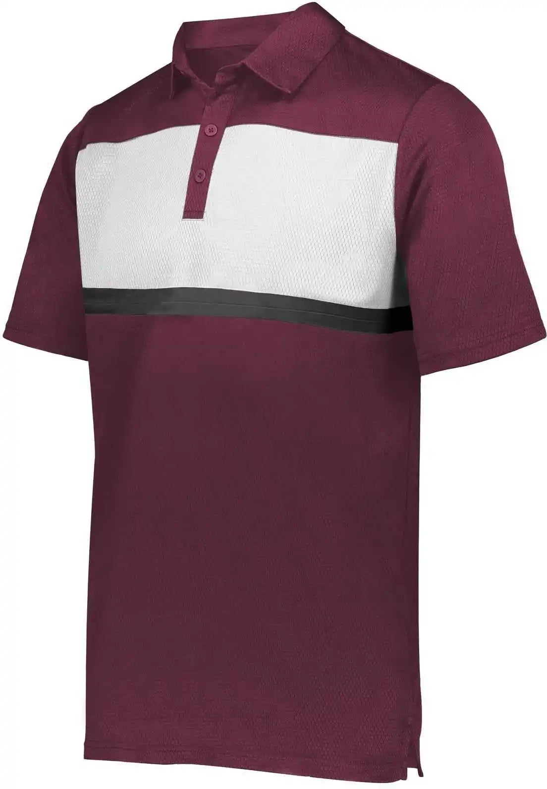 Holloway 222576 Prism Bold Polo - Maroon White