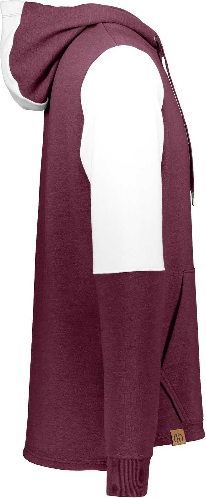 Holloway 222581 Ivy League Team Hoodie - Maroon Heather White
