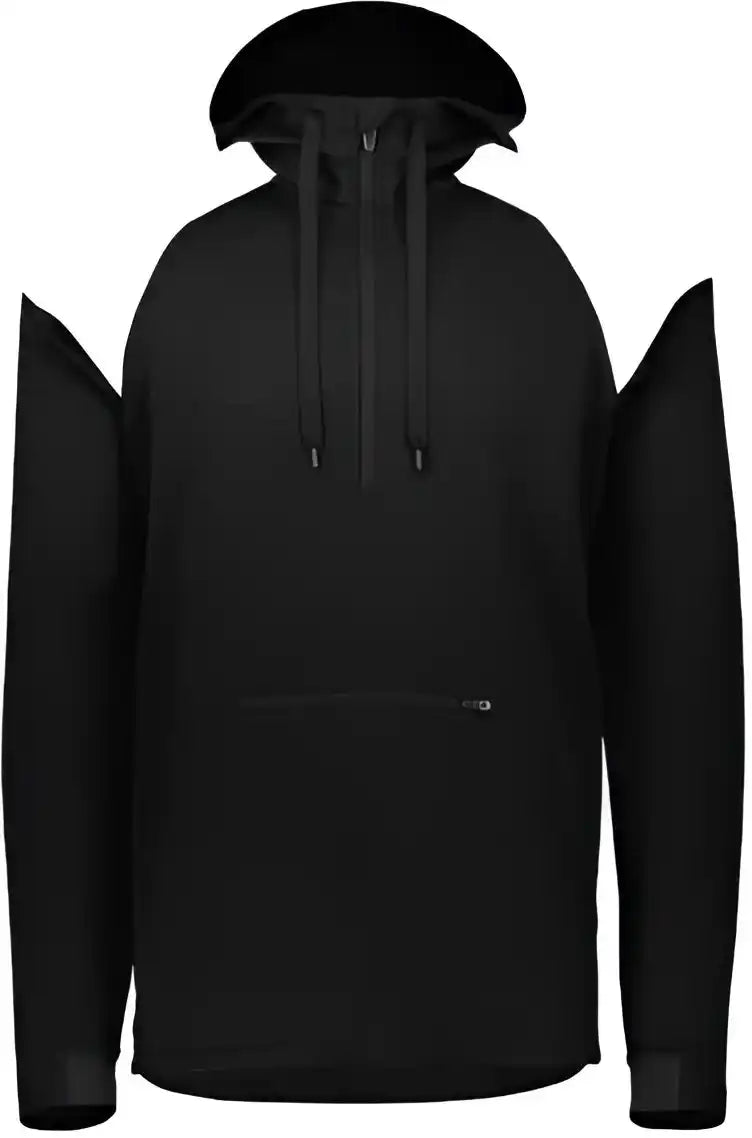 Holloway 222584 Limitless Quarter-zip Hooded Pullover - Black White