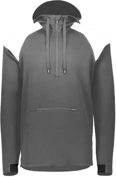 Holloway 222584 Limitless Quarter-zip Hooded Pullover - Carbon White