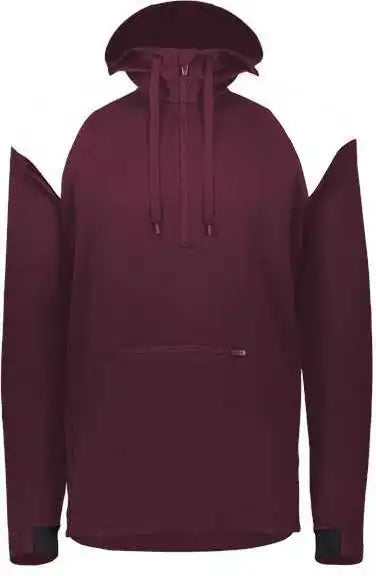 Holloway 222584 Limitless Quarter-zip Hooded Pullover - Maroon White