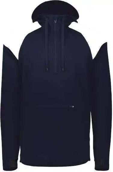 Holloway 222584 Limitless Quarter-zip Hooded Pullover - Navy White