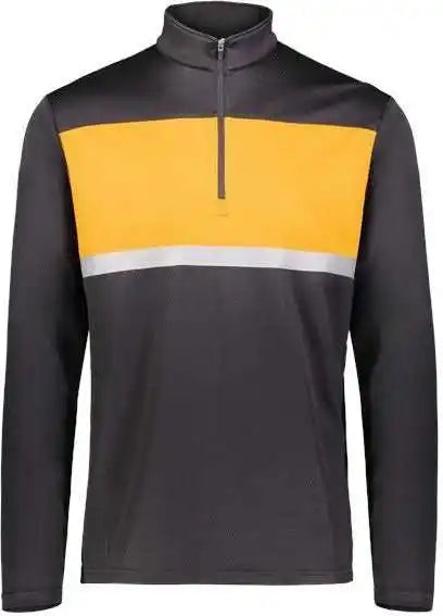 Holloway 222591 Prism Bold Quarter Zip Pullover Black Gold