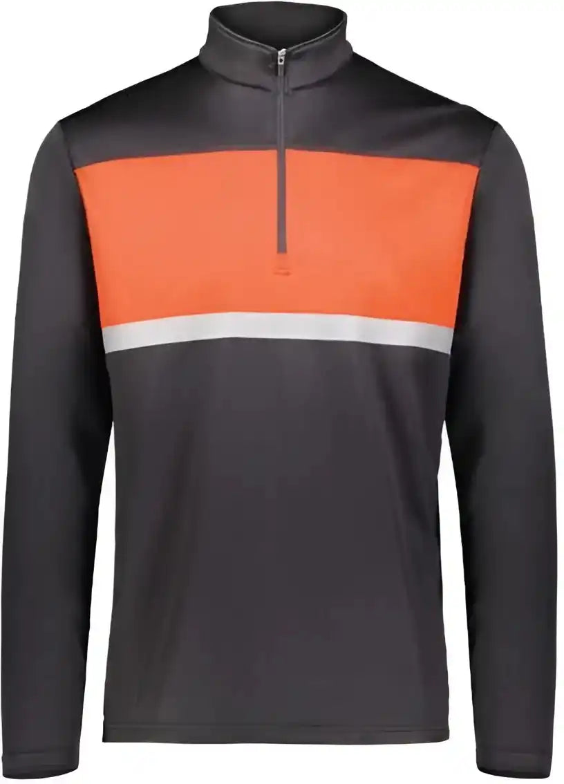 Holloway 222591 Prism Bold Quarter-zip Pullover - Black Orange