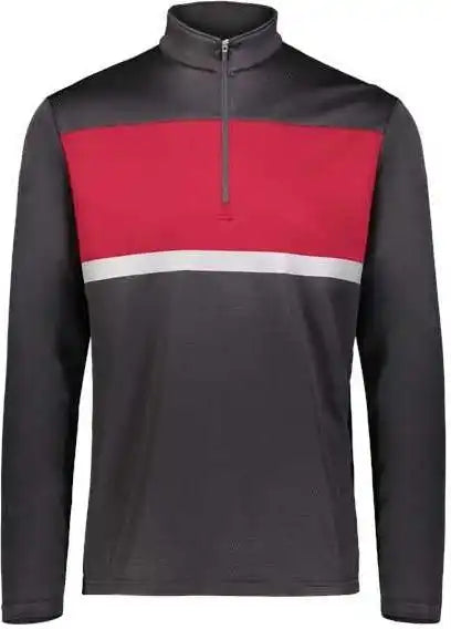 Holloway 222591 Prism Bold Quarter-zip Pullover - Black Scarlet
