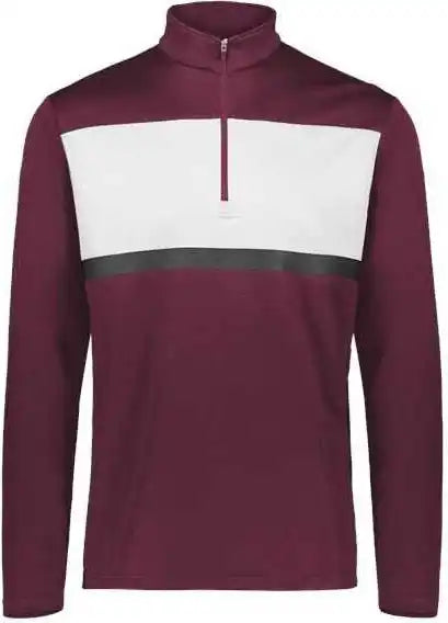 Holloway 222591 Prism Bold Quarter-zip Pullover - Maroon White