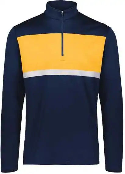 Holloway 222591 Prism Bold Quarter-zip Pullover - Navy Gold