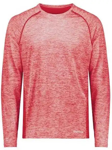 Holloway 222670 Youth Electrify Coolcore Long Sleeve T-shirt - Scarlet Heather