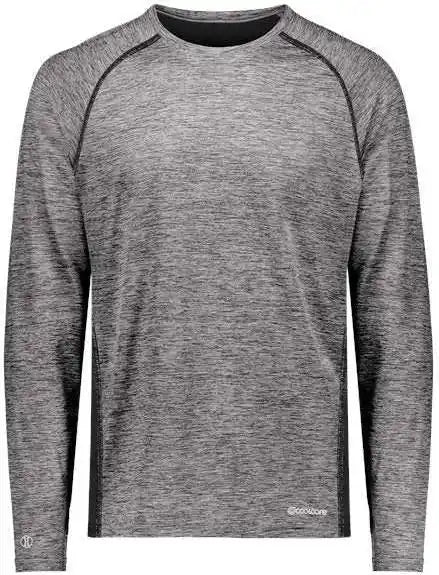 Holloway 222670 Youth Electrify Coolcore Long Sleeve T-shirt - Black Heather