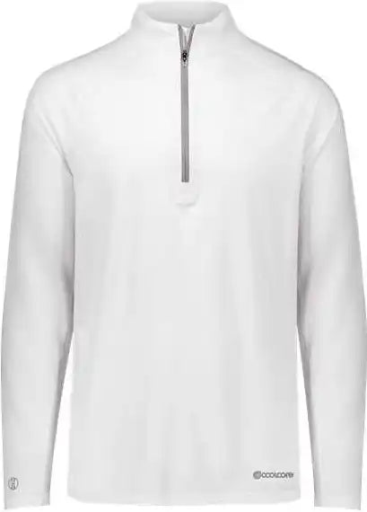 Holloway 222674 Youth Electrify Coolcore Quarter-zip Pullover - White