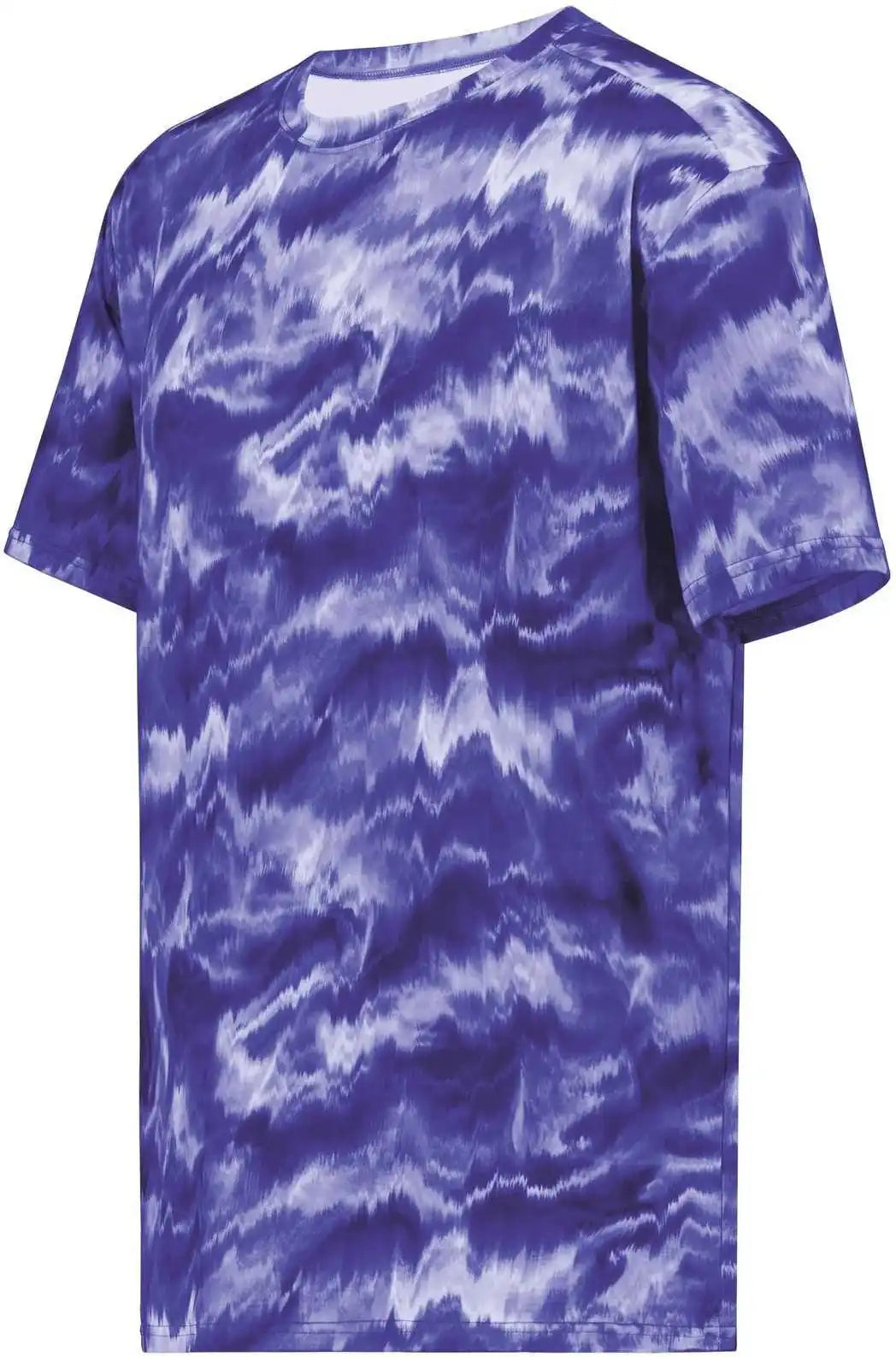 Holloway 222696 Youth Stock Cotton Touch Poly Tee - Purple Shockwave Print