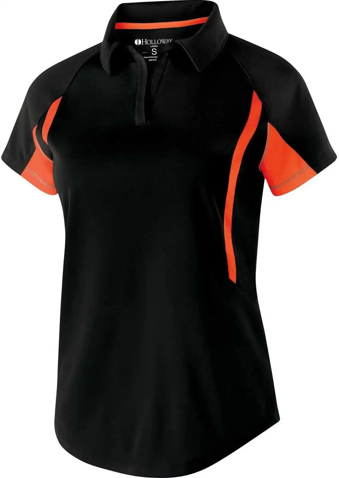 Holloway 222730 Ladies’ Avenger Polo Short Sleeve Black Scarlet