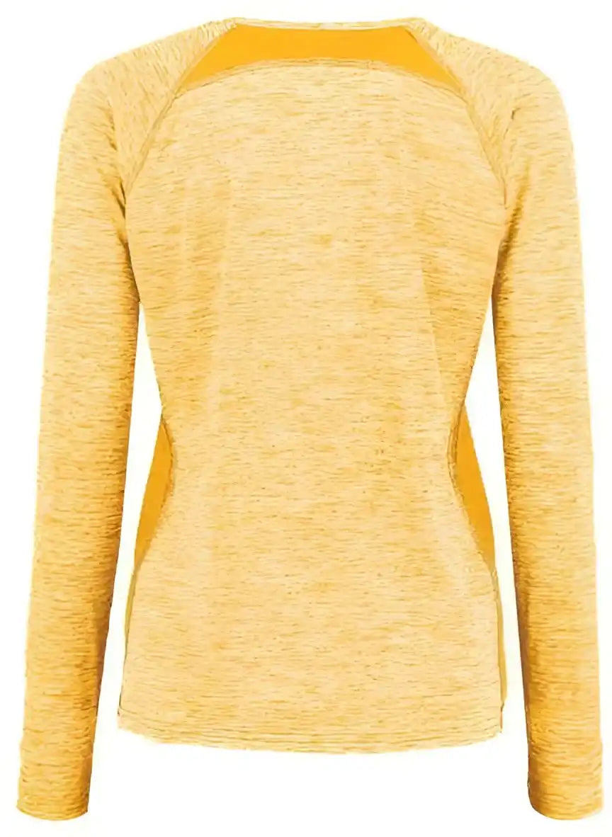 Holloway 222770 Women’s Electrify Coolcore Long Sleeve v Neck t Shirt Gold Heather