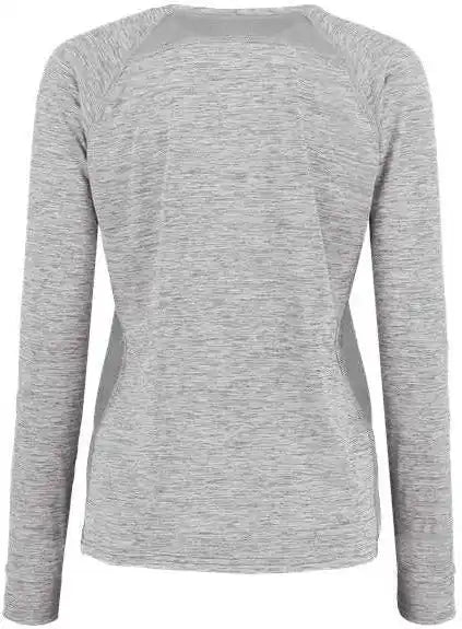 Holloway 222770 Women’s Electrify Coolcore Long Sleeve V-neck T-shirt - Athletic Gray Heather