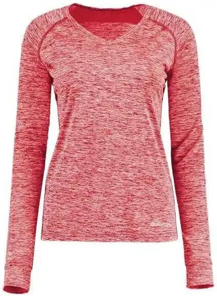 Holloway 222770 Women’s Electrify Coolcore Long Sleeve v Neck t Shirt Scarlet Heather