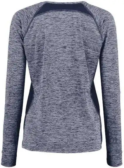 Holloway 222770 Women’s Electrify Coolcore Long Sleeve v Neck t Shirt Navy Heather