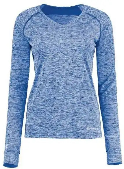 Holloway 222770 Women’s Electrify Coolcore Long Sleeve V-neck T-shirt - Royal Heather