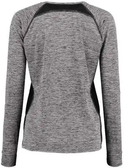 Holloway 222770 Women’s Electrify Coolcore Long Sleeve v Neck t Shirt Black Heather