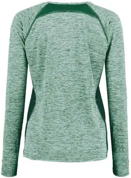 Holloway 222770 Women’s Electrify Coolcore Long Sleeve V-neck T-shirt - Dark Green Heather
