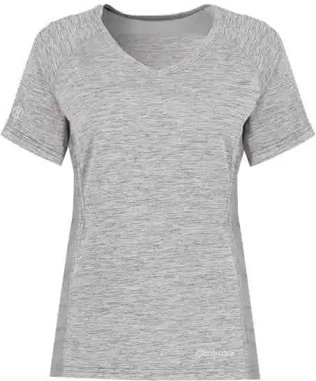 Holloway 222771 Women’s Electrify Coolcore V-neck T-shirt - Athletic Gray Heather