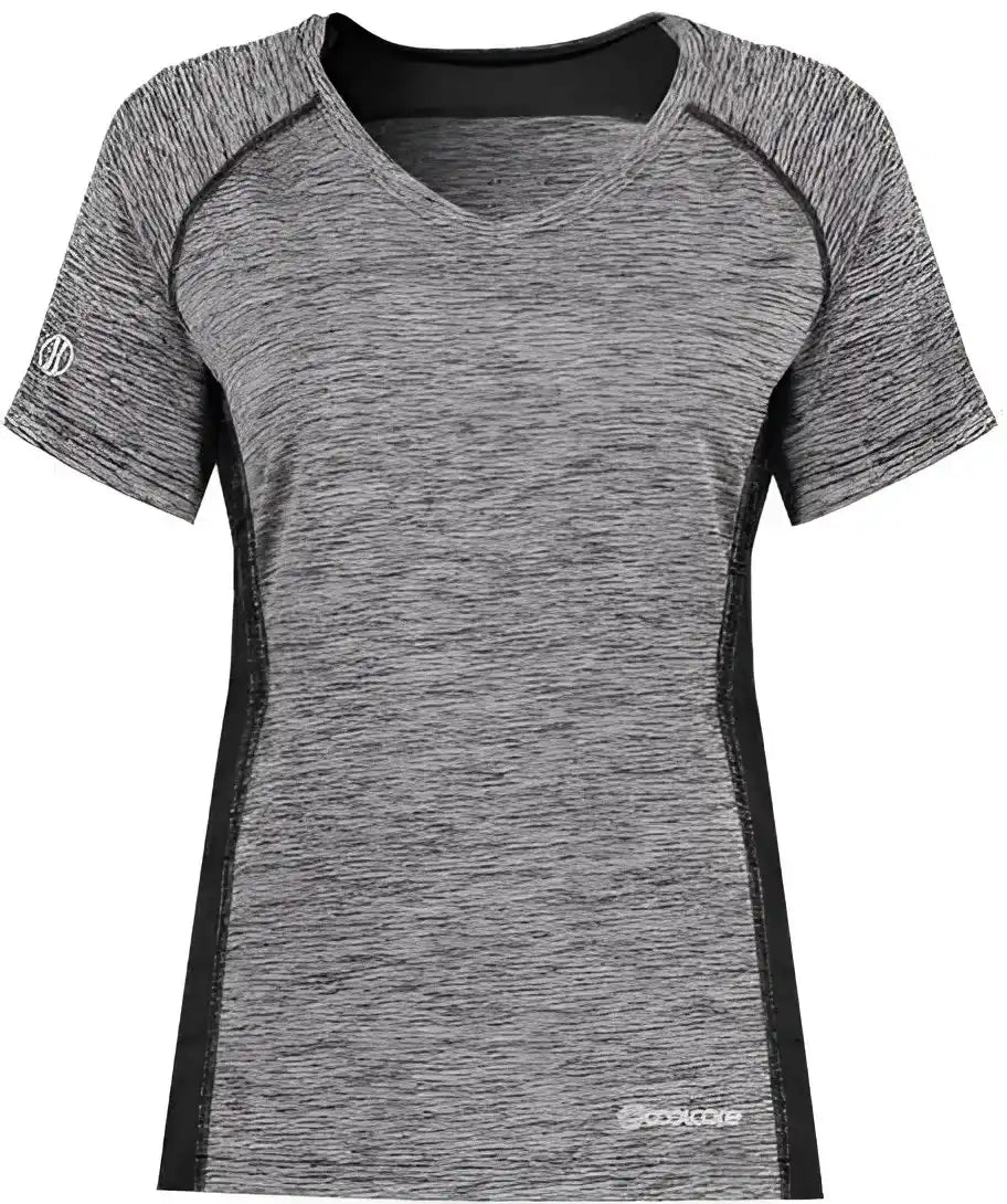 Holloway 222771 Women’s Electrify Coolcore V-neck T-shirt - Black Heather
