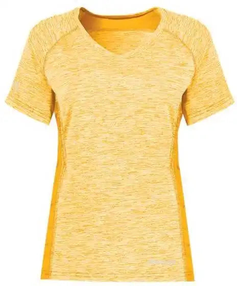 Holloway 222771 Women’s Electrify Coolcore v Neck t Shirt Gold Heather