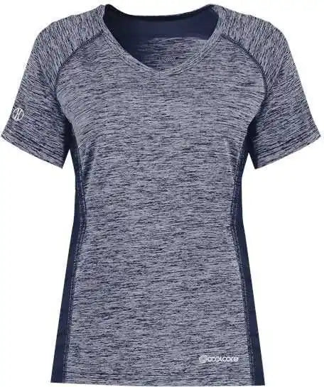 Holloway 222771 Women’s Electrify Coolcore v Neck t Shirt Navy Heather