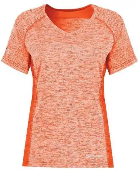 Holloway 222771 Women’s Electrify Coolcore V-neck T-shirt - Orange Heather