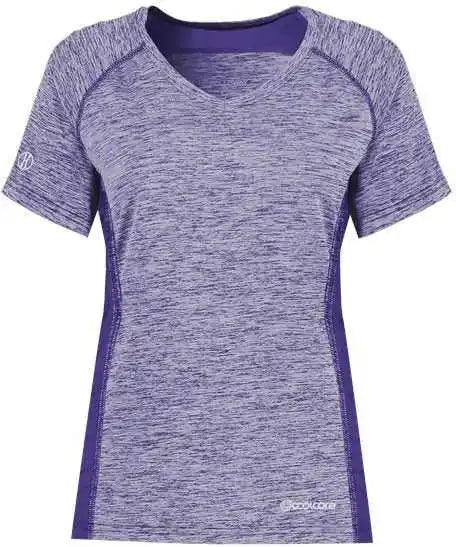 Holloway 222771 Women’s Electrify Coolcore V-neck T-shirt - Purple Heather