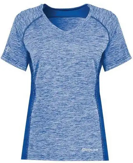 Holloway 222771 Women’s Electrify Coolcore V-neck T-shirt - Royal Heather
