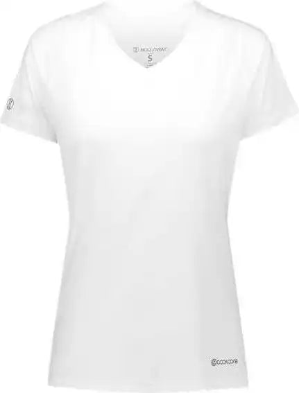 Holloway 222771 Women’s Electrify Coolcore V-neck T-shirt - White