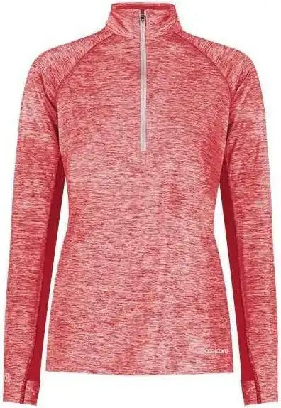 Holloway 222774 Women’s Electrify Coolcore Quarter-zip Pullover - Scarlet Heather