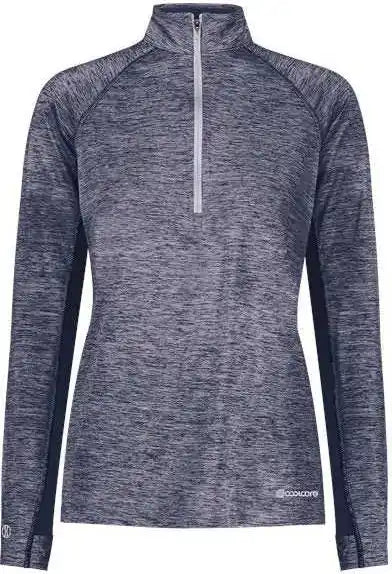 Holloway 222774 Women’s Electrify Coolcore Quarter-zip Pullover - Navy Heather