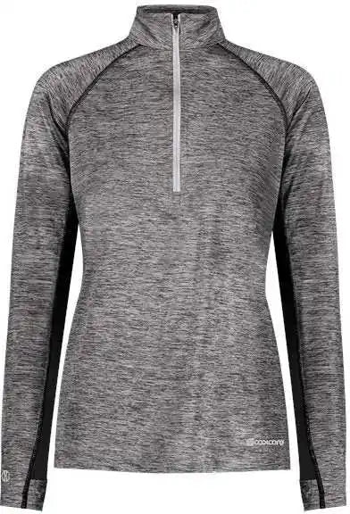 Holloway 222774 Women’s Electrify Coolcore Quarter-zip Pullover - Black Heather