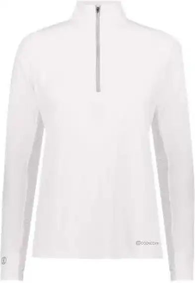 Holloway 222774 Women’s Electrify Coolcore Quarter-zip Pullover - White