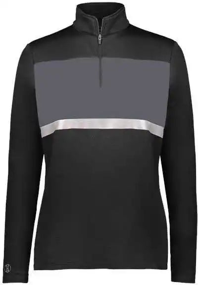 Holloway 222791 Women’s Prism Bold Quarter-zip Pullover - Black Carbon