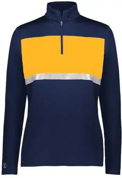 Holloway 222791 Women’s Prism Bold Quarter-zip Pullover - Navy Gold