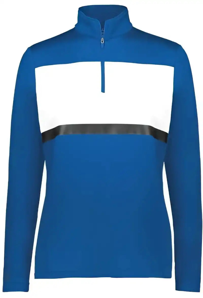 Holloway 222791 Women’s Prism Bold Quarter-zip Pullover - Royal White