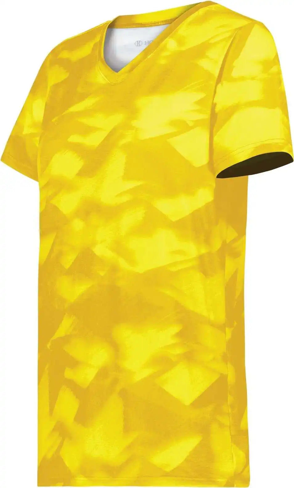 Holloway 222796 Ladies Stock Cotton Touch Poly Tee - Gold Glacier Print