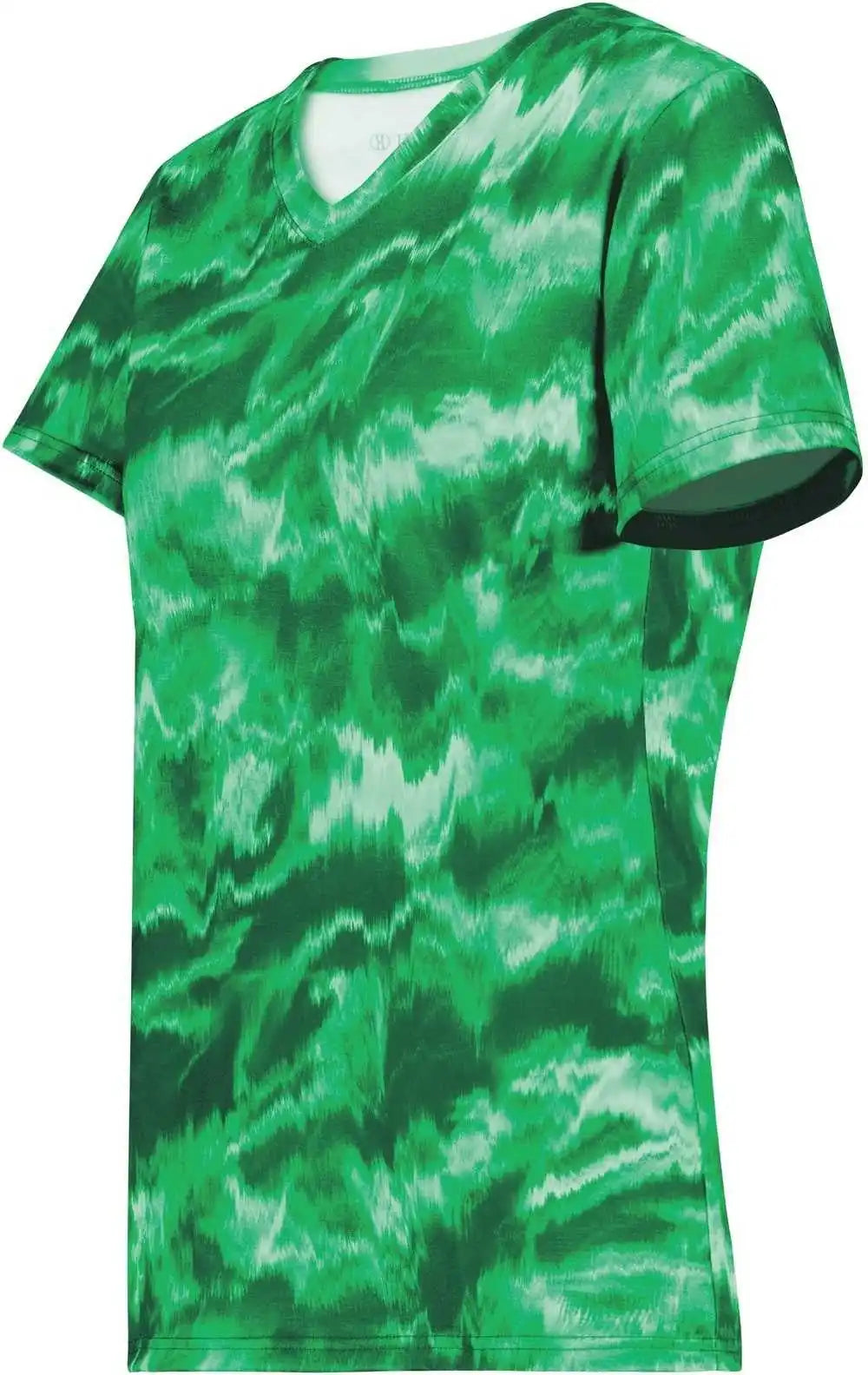 Holloway 222796 Ladies Stock Cotton Touch Poly Tee - Kelly Shockwave Print