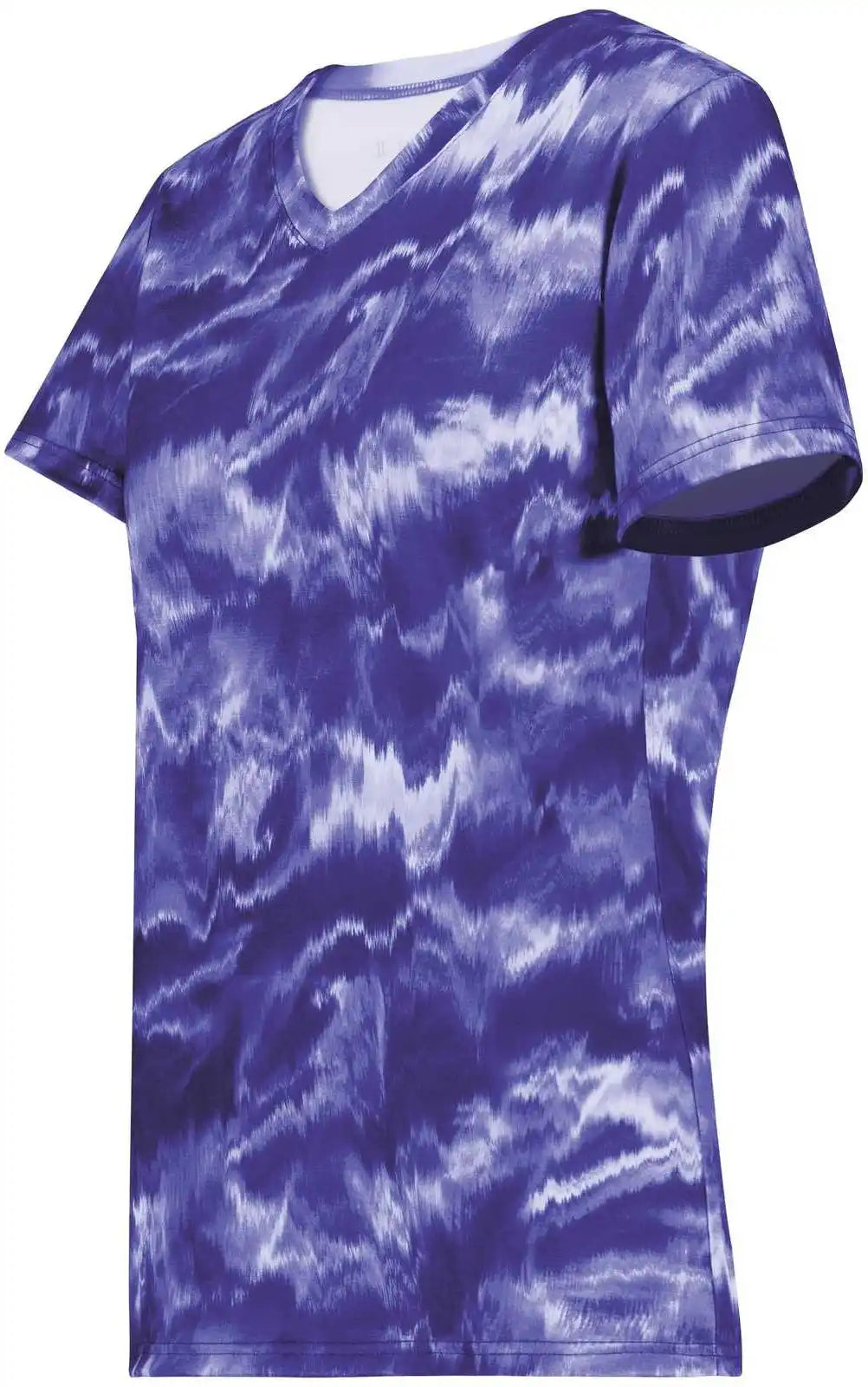 Holloway 222796 Ladies Stock Cotton Touch Poly Tee - Purple Shockwave Print