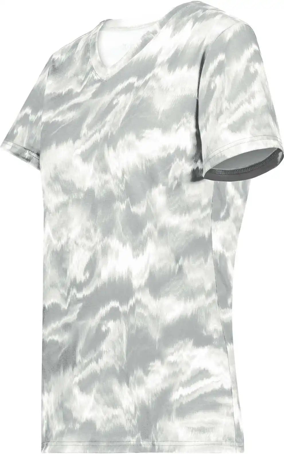 Holloway 222796 Ladies Stock Cotton Touch Poly Tee - Silver Shockwave Print