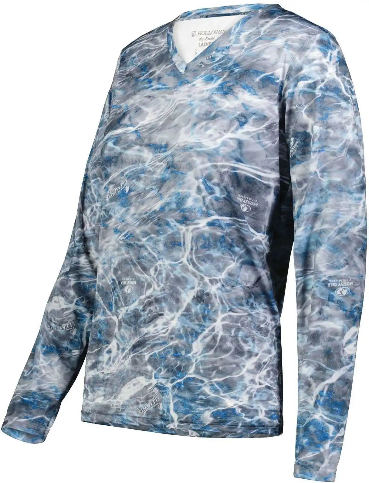Holloway 222838 Ladies Mossy Oak Momentum Long Sleeve Tee - Elements Agua Steelhead