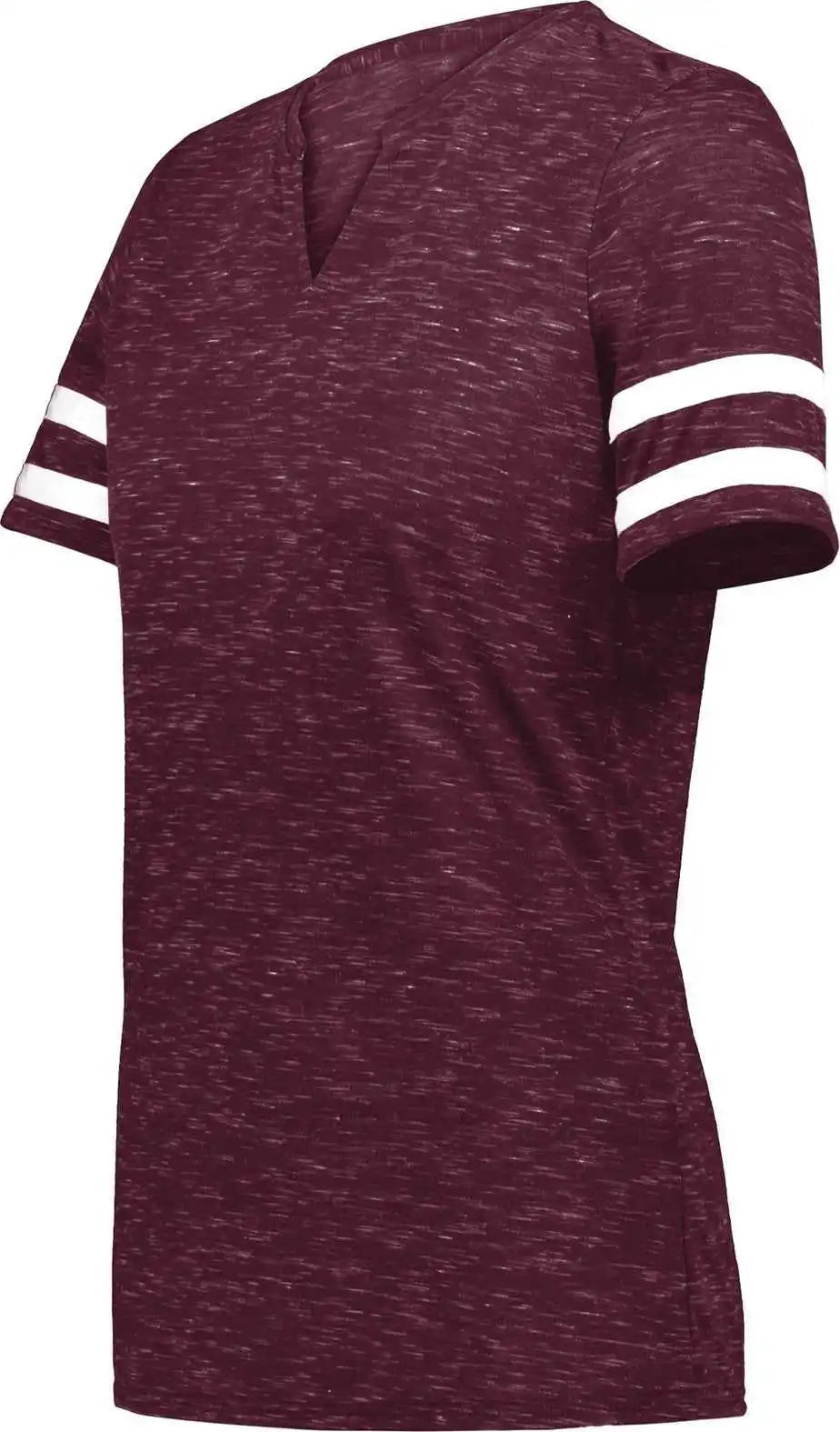 Holloway 223245 Ladies Monterey Tee - Maroon Heather White