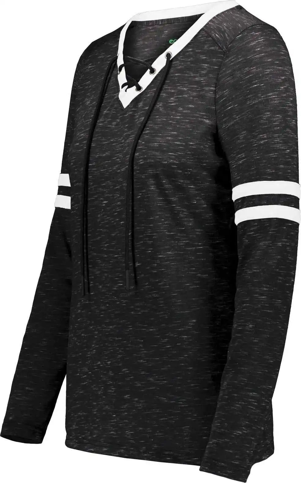Holloway 223246 Ladies Monterey Long Sleeve Tee Black Heather White